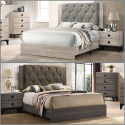 Queen Size Tufted Bed With Orthopedic Mattress 