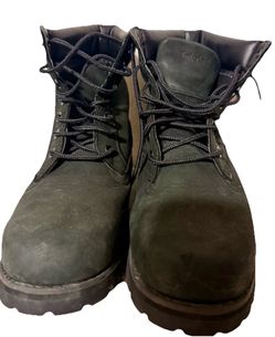 Timberland Men's Black Leather Combat Ankle Lace-Up Boots Round Toe 8.5