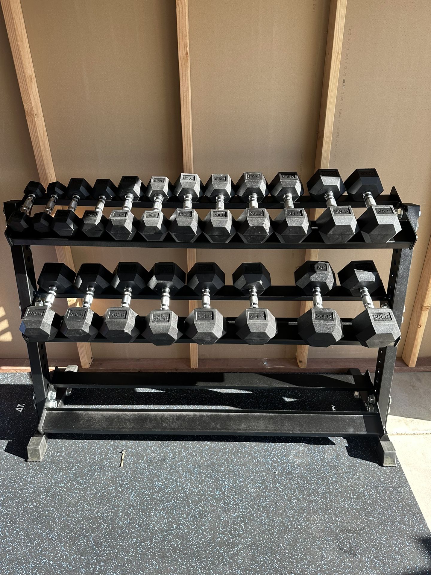5-50lbs Dumbbells w/Rack