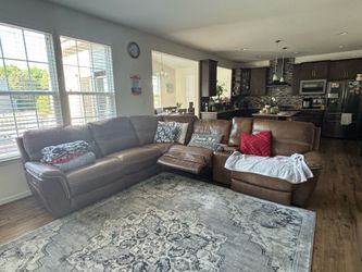 Brown Leather Power Reclining Sectional Sofa – Good Condition – $450 OBO