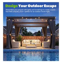 GrayMELLCOM Louvered Pergola 10x12