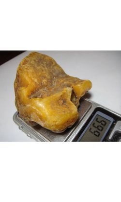 100% Natural Baltic Amber Stone 66.6g Egg Yolk Beeswax