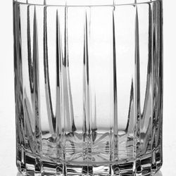Pair Of William Sonoma Dorset Triple Old Fashion Hand Cut Crystal