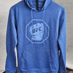 Men's UFC Fist Inside Octagon Pullover Hoodie Sweatshirt Size Small Blue