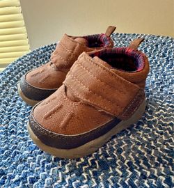 Toddler Brown Canvas Ankle Boots