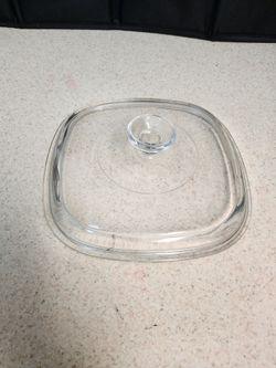 Vintage Square Glass Casserole Lid 8.5 Inch