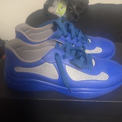 Prada Men's America's Cup Soft Rubber And Bike Fabric Sneakers