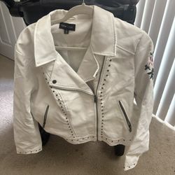 White leather jacket XL