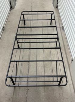 Twin Foldable Metal Platform Bed Frame with Tool Free Setup, Sturdy Steel, No Box Spring Needed, 84" x 36", Black