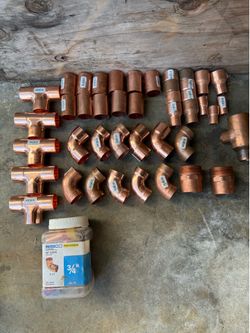 1 1/2” Copper fittings, elbow, couplings  Cobre 1 1/2” 3/4” codos