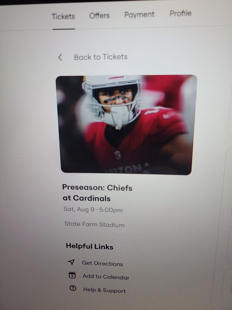Arizona Cardinals Vs Kc Chiefs 8/9