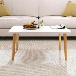Square Coffee Table Low Table - White 