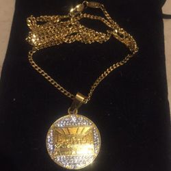 18karats Rolled Gold Last supper Cuban chain 24” Necklace