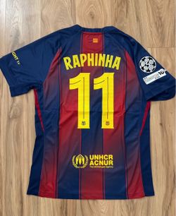 Nike FC Barcelona Raphinha #19 player version Jersey Blue/Red Men's Size