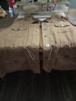 Vest, and long sleeve top size 2x