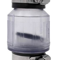 Silent Sump Pump Check Valve 1.5 Inch Clear Body Quiet Operation Durable Design
