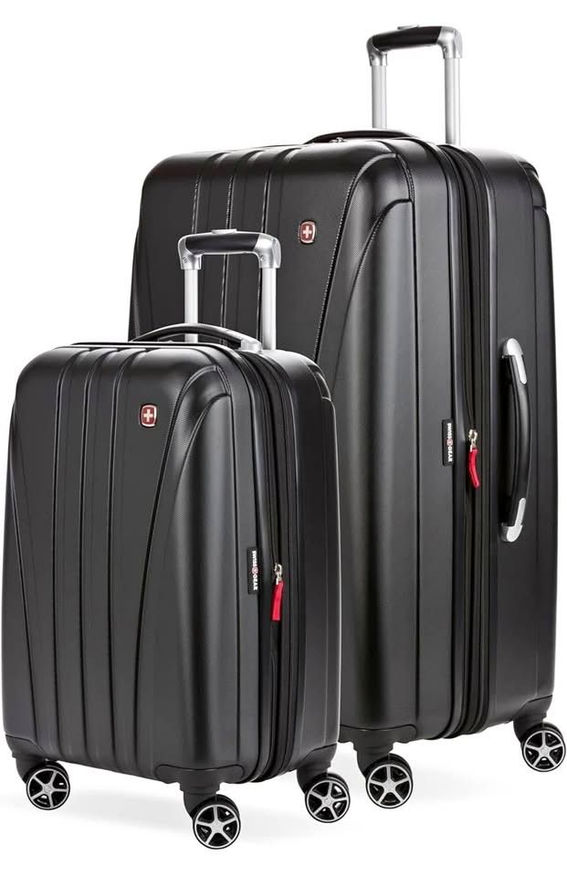 SwissGear 7585 Hardside Expandable Luggage with Spinner Wheels, Black, 2-Piece Set (19/27)