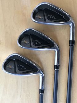 Callaway X2 Hot Irons 8, 9, P Wedge 55-A Senior Flex RH Lot Of 3