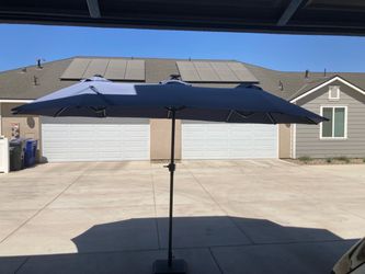 Large solar multi functional lighted rectangular umbrella