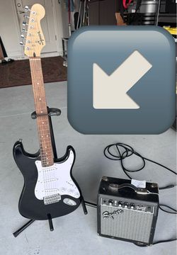 Squire by Fender Electric Guitar, Stand, Amp & Cable