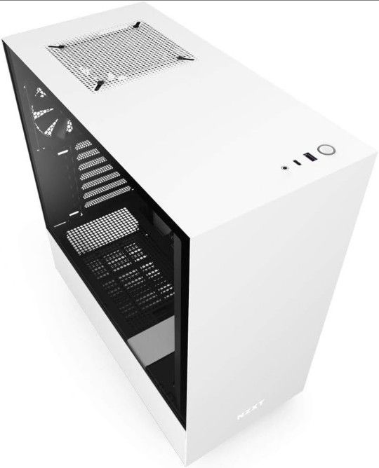 NZXT H510B-W1 Compact ATX Mid-Tower PC Gaming Case, Tempered Glass Panel, Cable Manage, Water Cooling Ready