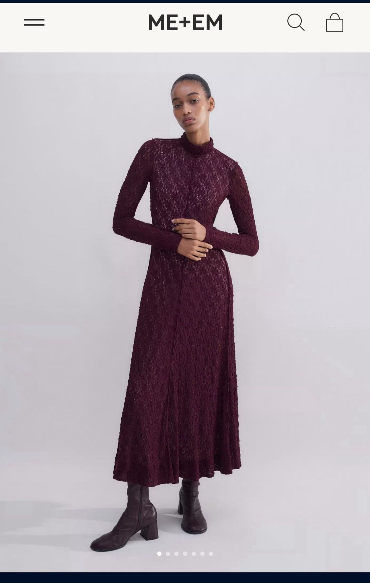 Lace Jersey Long Sleeve Maxi Dress