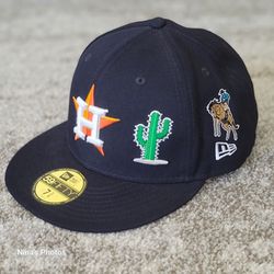 New Era Houston Astros City Transit 59FIFTY Fitted Hat 7 3/8 Texas Cactus Cowboy
