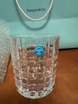 6 Vintage Tiffany & Co. Crystal Glasses - NEVER USED - Made in Italy - Original Box