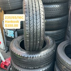 235/65/16C Hankook 98% TREAD LIFE All Four Tires Semi New ❗| Por favor Pregunta Por Disponilildad, PLEASE ASK Me For Availability