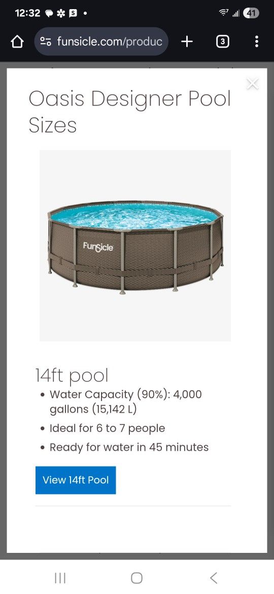 2023 Funcicle 14 Foot Oasis Pool for Sale