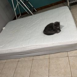 Full size bed with cooling mattress protector