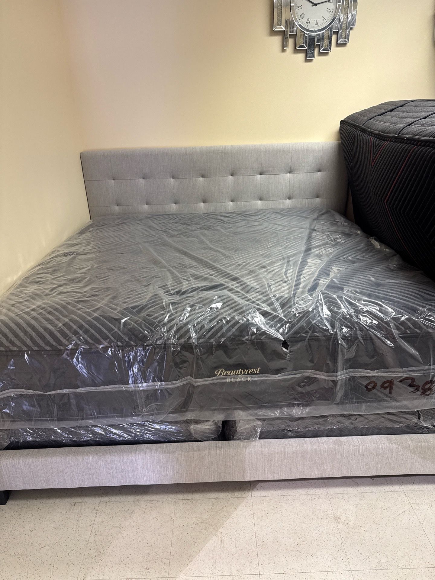 King bed frame with mattress