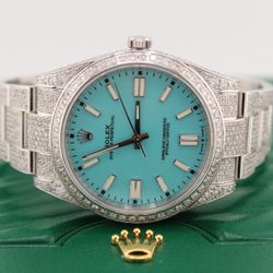 Rolex Oyster Perpetual 41mm Tiffany Dial Diamond