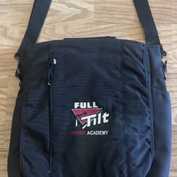 Full tilt poker backpack/messenger bag, New in plastic packaging with tag. Free Hat With Purchase 