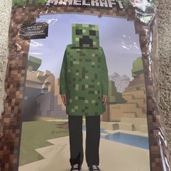 Halloween Minecraft Creeper Costume In Size 10-12 Years