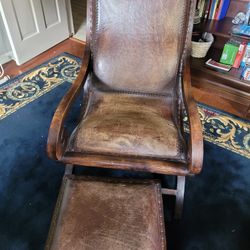 Leather Chair With Ottoman 