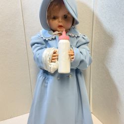 Vintage 1964 Horsman Thirstee Thirsty Walker doll 27" with Bottle & Clothes