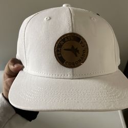white Pacific Headwear Flexfit hat leather patch