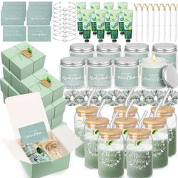 80 Pcs Bridesmaid Proposal Gifts Bridesmaid Gift Box Set Maid of Honor Box Include Glass Cup Candle Scrunchies Hair Knotted Bracelets Cards Hand Cream