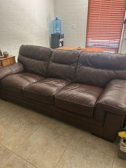 Free brown leather couch
