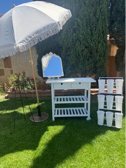 Cart and umbrella