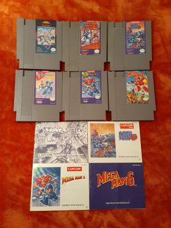 Nintendo NES Games- Mega Man 1,2,3,4,5,6 (with some Manuals)