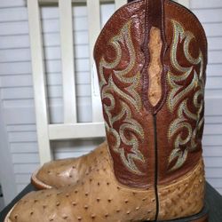 Justin Boots Truman Full Quill Ostrich Western Boots 8516 Men's Size 10 D