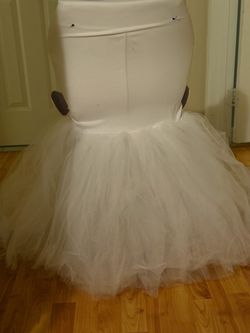 White TuTu Chair Cover with Bride to Be Sign