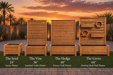 Cedar Planter Boxes – Privacy Walls, Trellis & Floating Shelf Styles