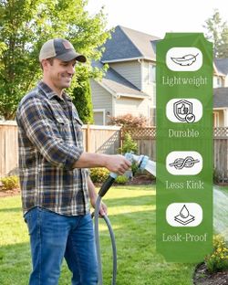 Flexible Garden Hose 50 FT, Lightweight Water Hose for Gardening, 5/8 Inch | Non-Expanding Garden Hose, Light Weight & Flexible, Kink Resistant, Durab