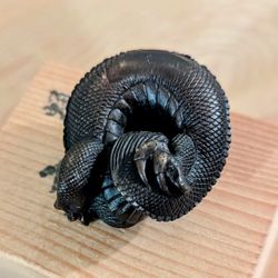 Vintage Bronze Coiled Dragon Scroll Weight 