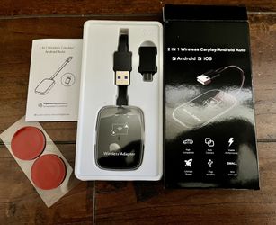 Wireless CarPlay & Android Auto Adapter 2-in-1, Plug & Play, Convert Wired to Wireless for Apple /iOS 10+ /Android 11+ /Cars from 2017  Brand new  Onl