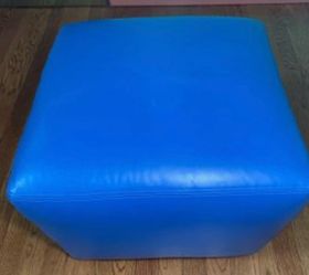 High-End A. Rudin Designer Leather Ottoman Cube