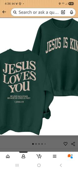 Christian Sweatshirt Women Jesus Loves You Sweatshirt Jesus Is King  Jesus